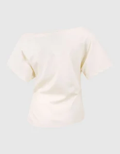 Pleated One Shoulder Top Gebroken Wit By Fred