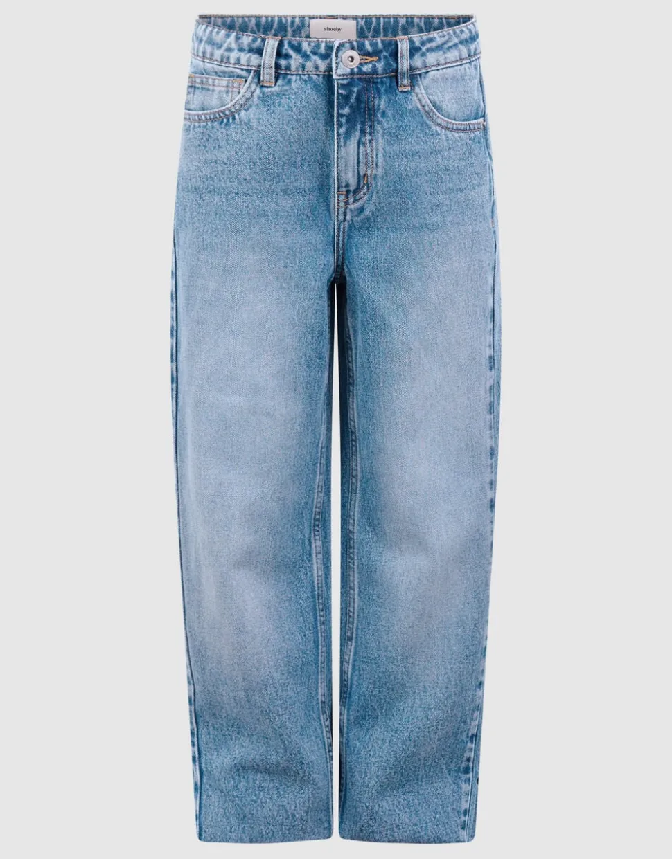 Pleated Wide Leg Fit Jeans Blauw