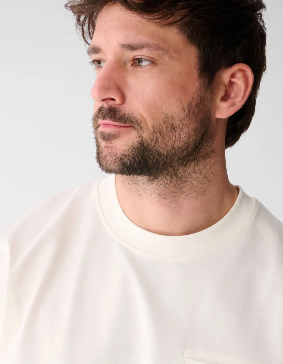 Pocket T-shirt Gebroken Wit