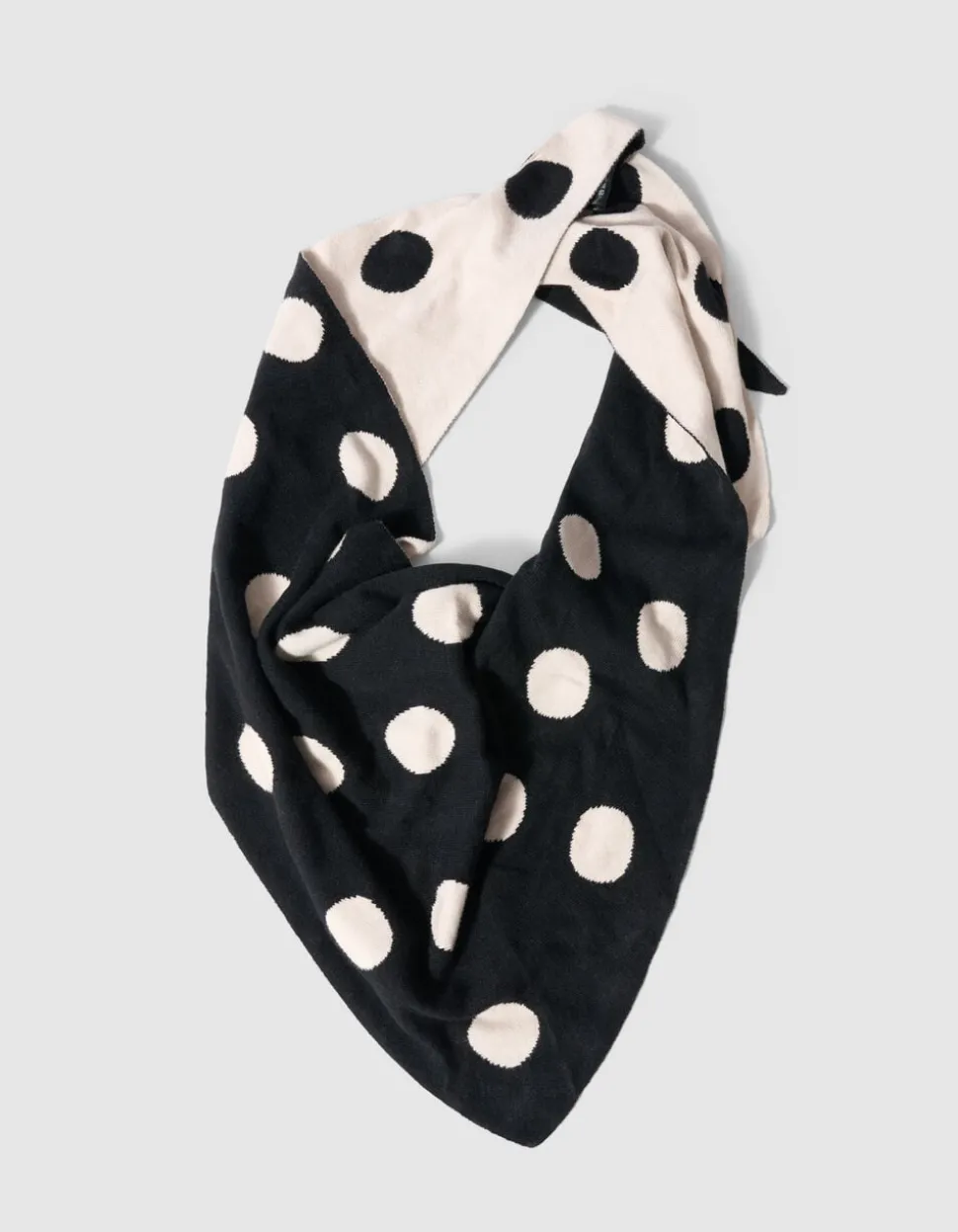 Polkadot Triangel Sjaal Zwart/Wit