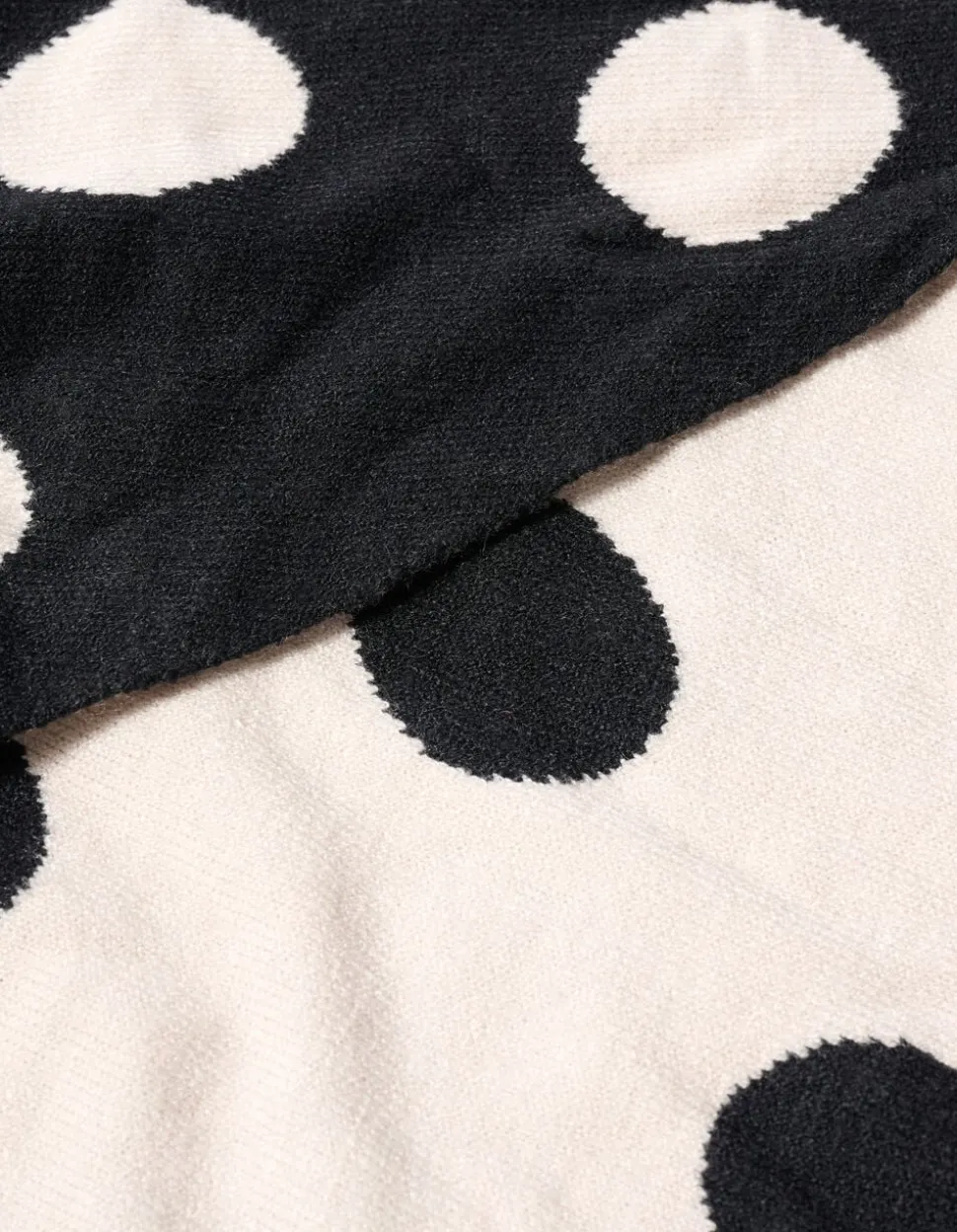 Polkadot Triangel Sjaal Zwart/Wit