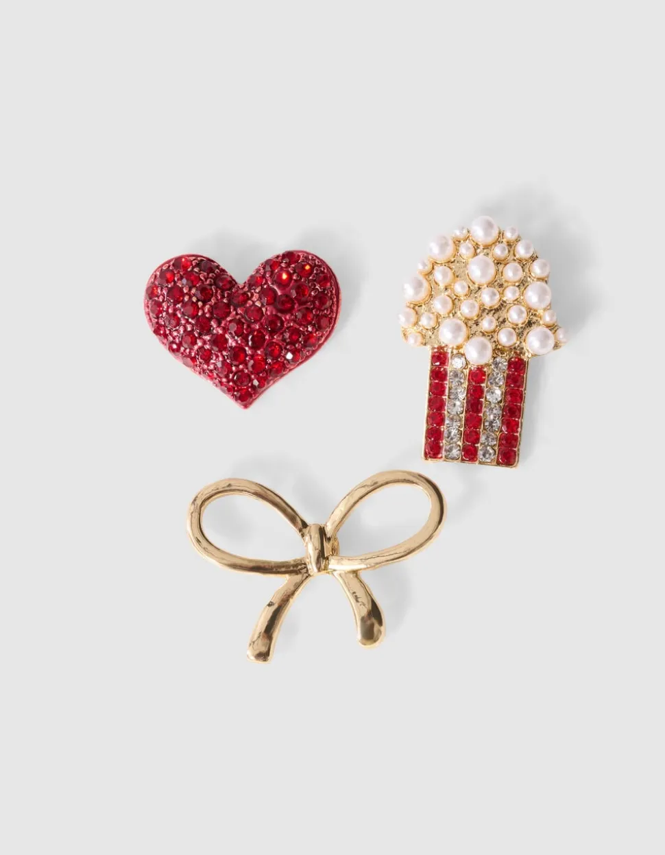 Popcorn Broche Set Rood
