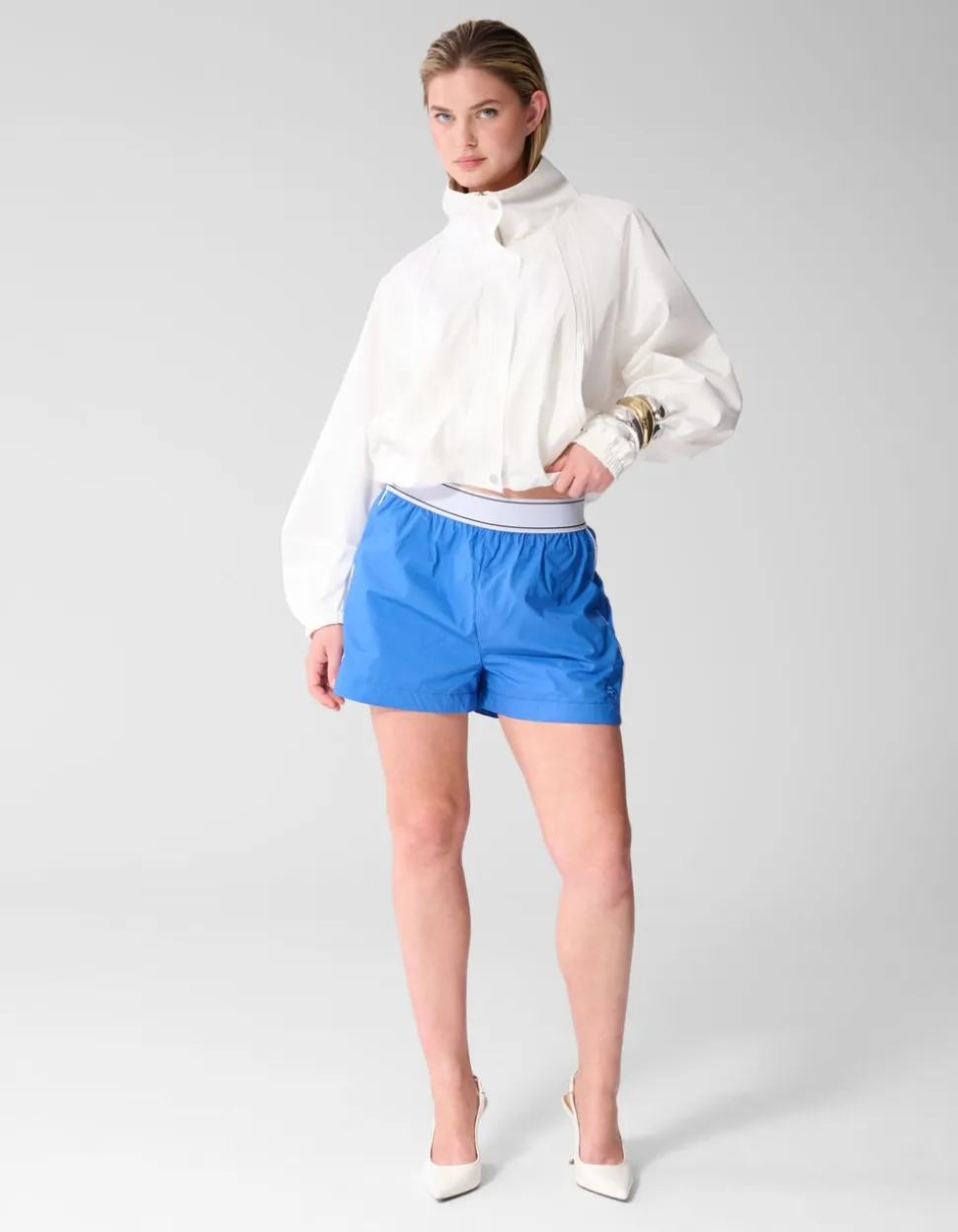 Poplin Short Blauw