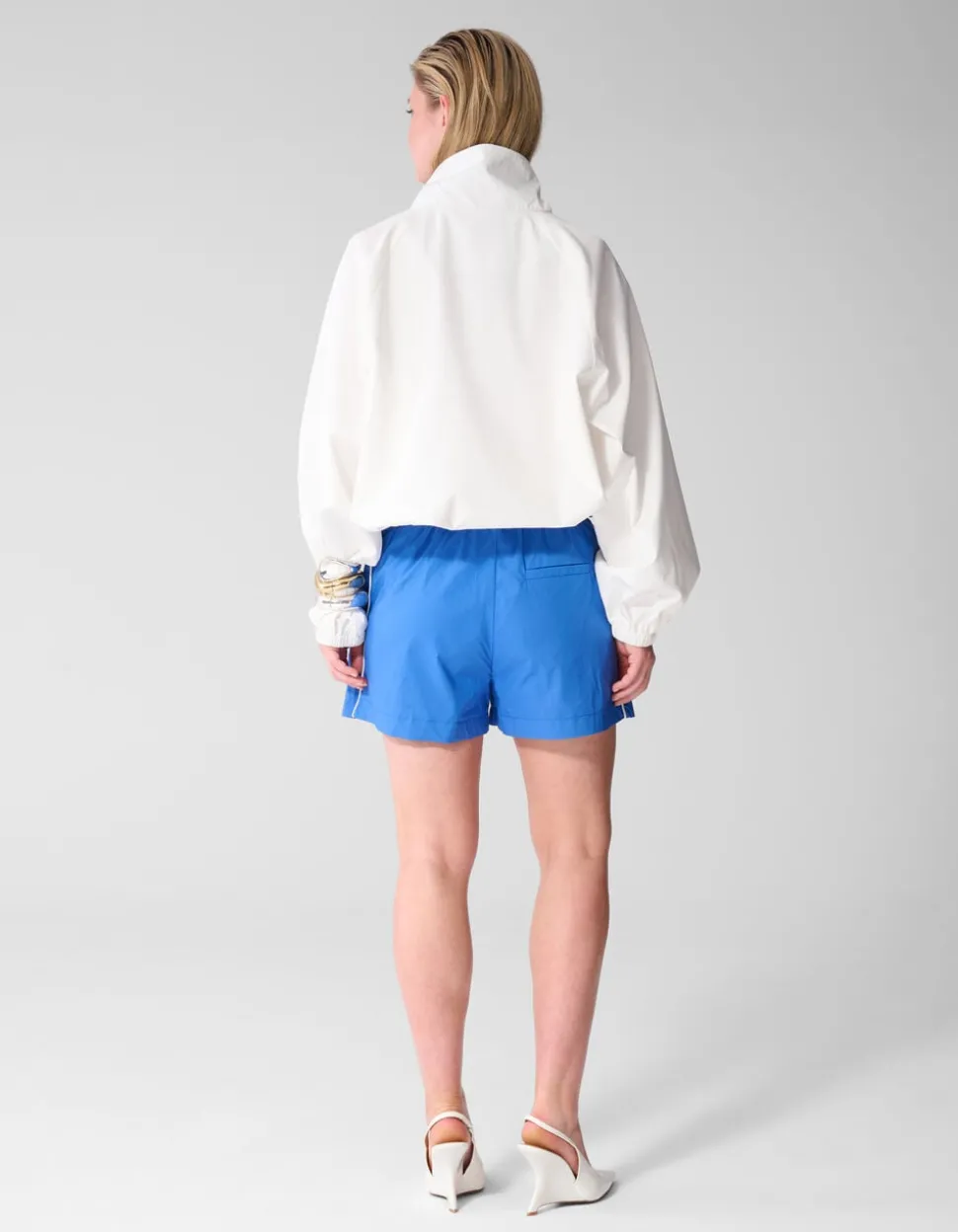 Poplin Short Blauw