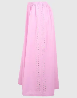 Poplin Studs Maxi Rok Roze