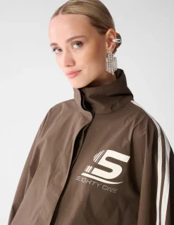 Poplin Track Blouse Donkerbruin