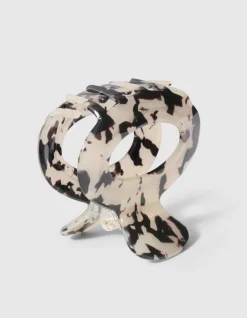 Printed Haarklem Beige/Zwart