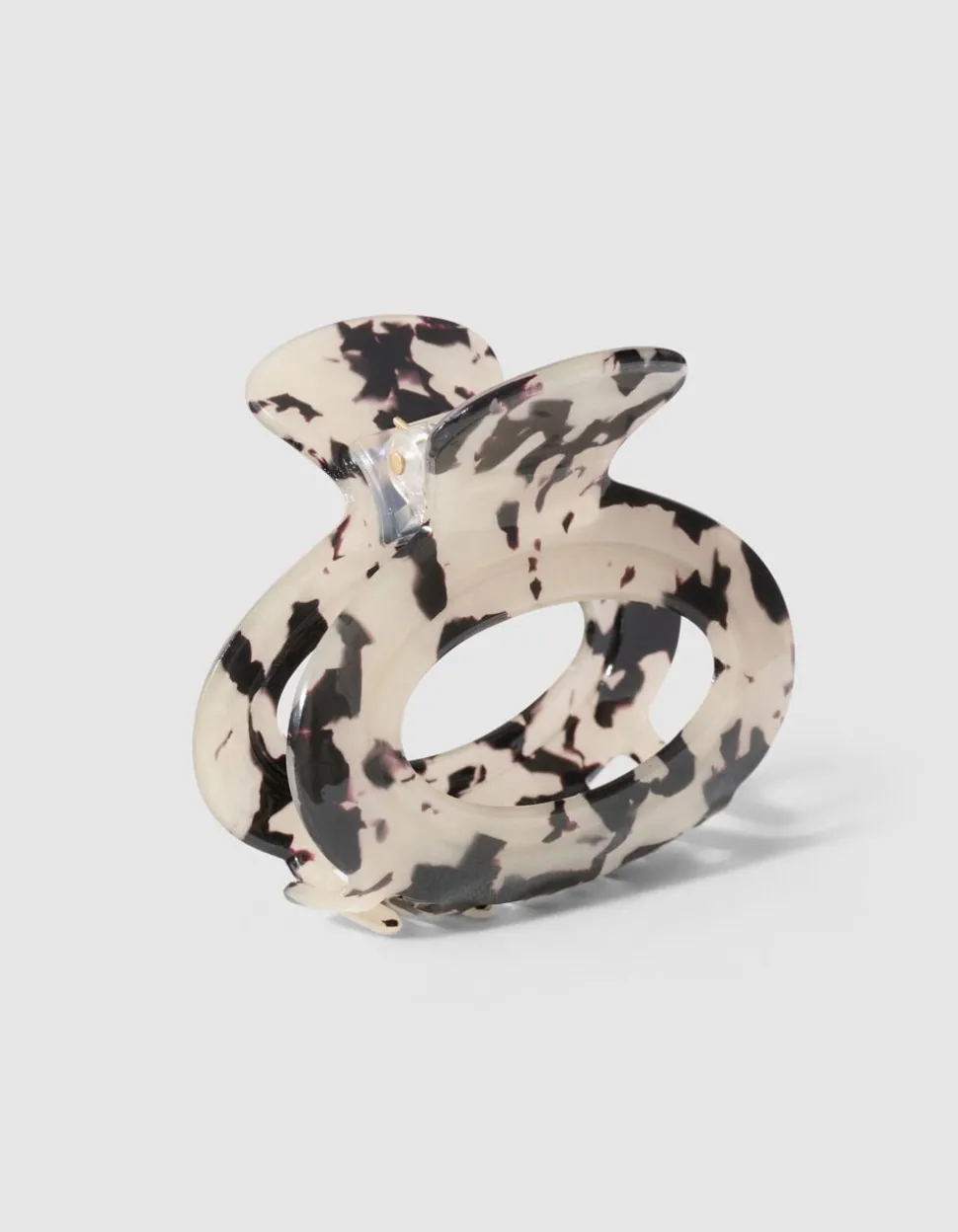 Printed Haarklem Beige/Zwart