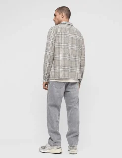 Relaxed Fit Check Overshirt Lichtgroen