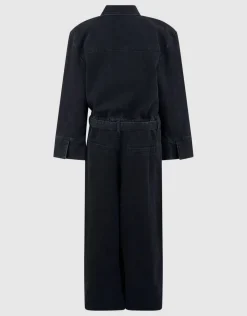 Relaxed Fit Denim Jumpsuit Zwart