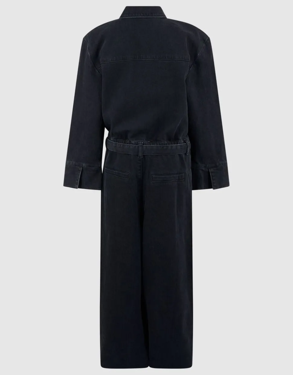 Relaxed Fit Denim Jumpsuit Zwart