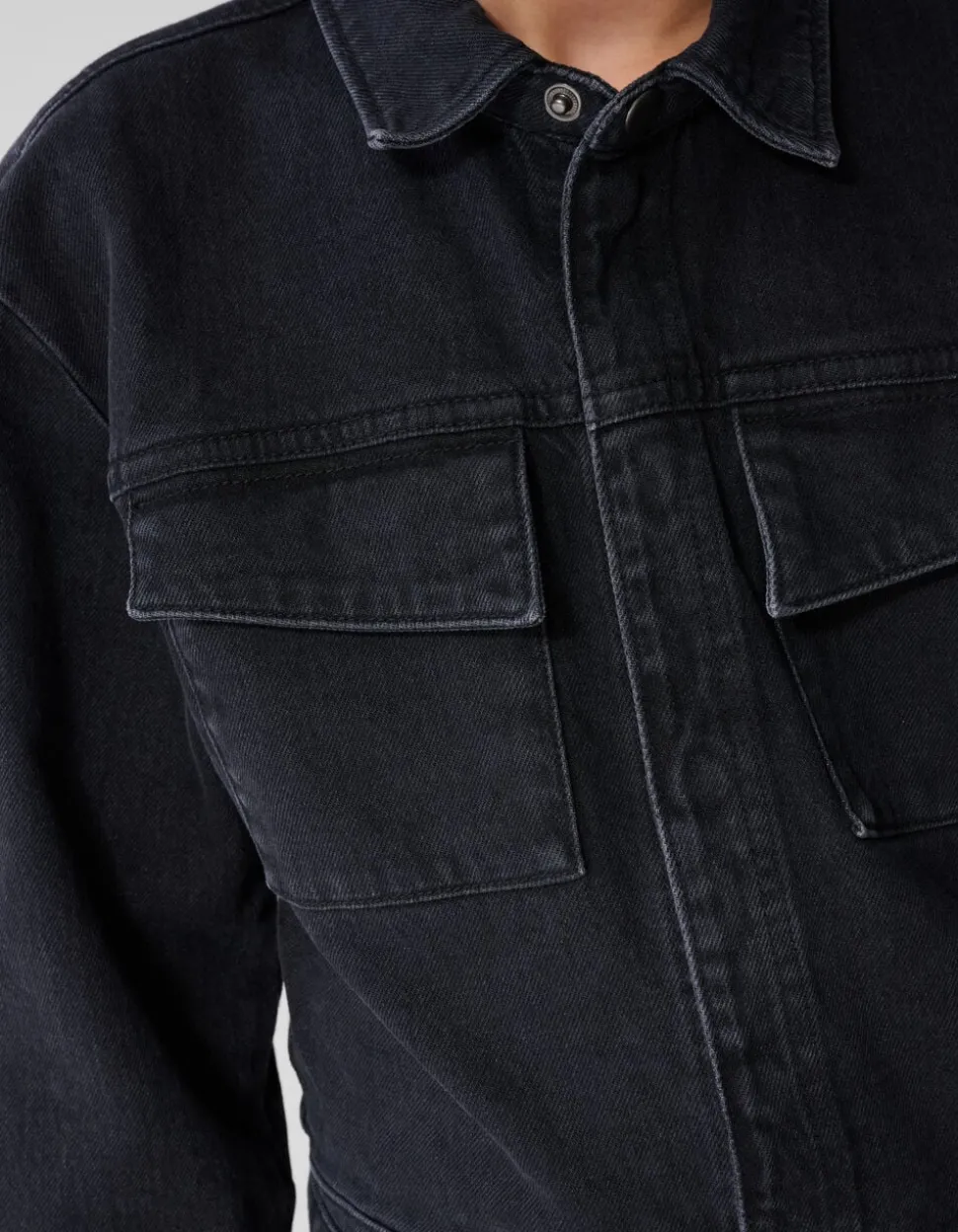 Relaxed Fit Denim Jumpsuit Zwart