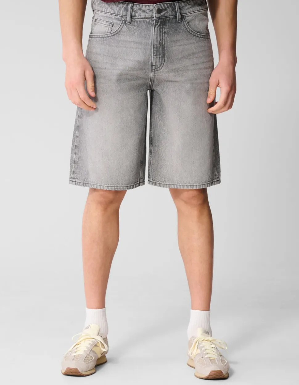 Relaxed Fit Denim Short Grijs