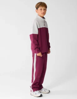 Relaxed Fit Sporty Broek Donkerrood