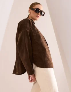 Relaxed Fit Suede Jack Bruin By Mieke