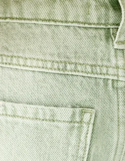 Rhinestone Denim Rok Groen