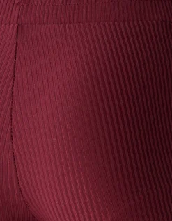 Rib Flared Fit Legging Donkerrood