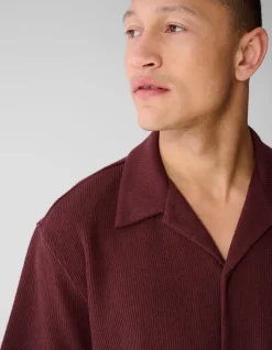 Rib Overhemd Donkerrood