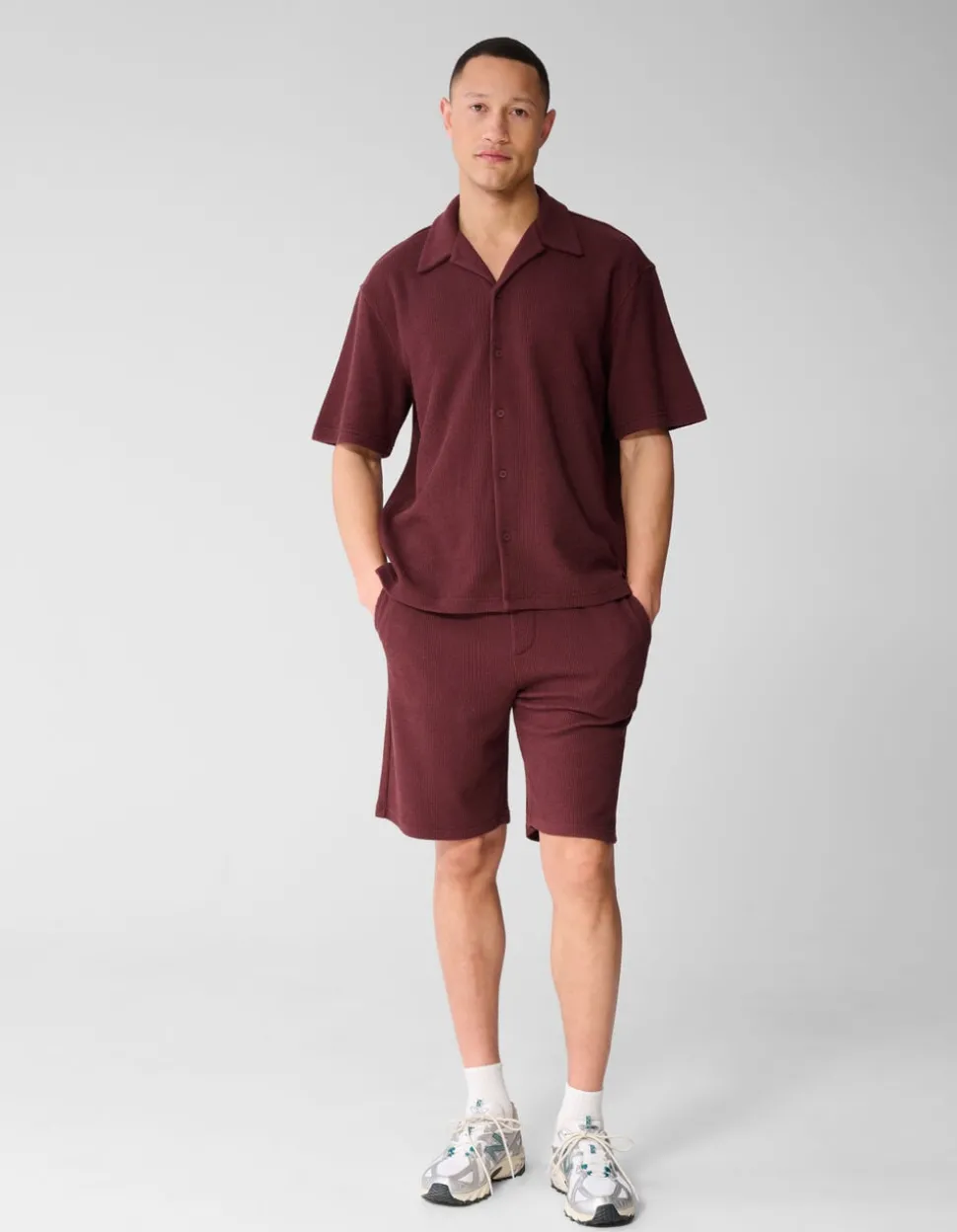 Rib Overhemd Donkerrood