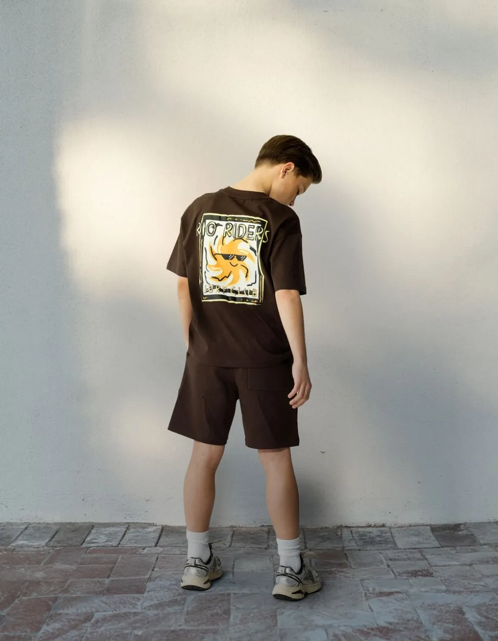 Riders Artwork T-shirt Donkerbruin