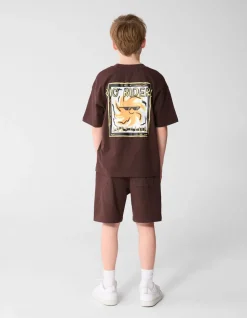 Riders Artwork T-shirt Donkerbruin