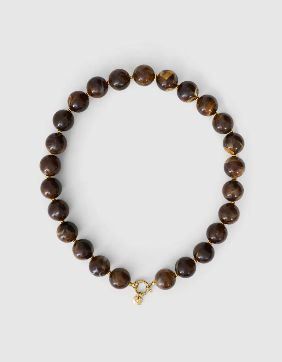 Ronde Beaded Ketting Bruin