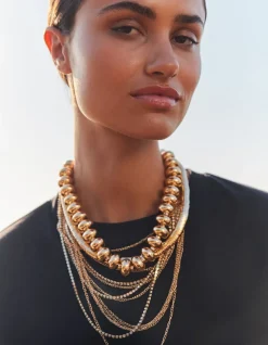 Round Oval Ketting Goud
