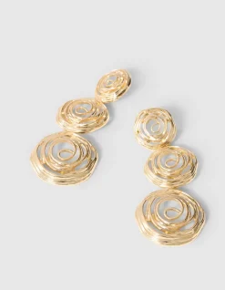 Round Swirl Oorbellen Goud