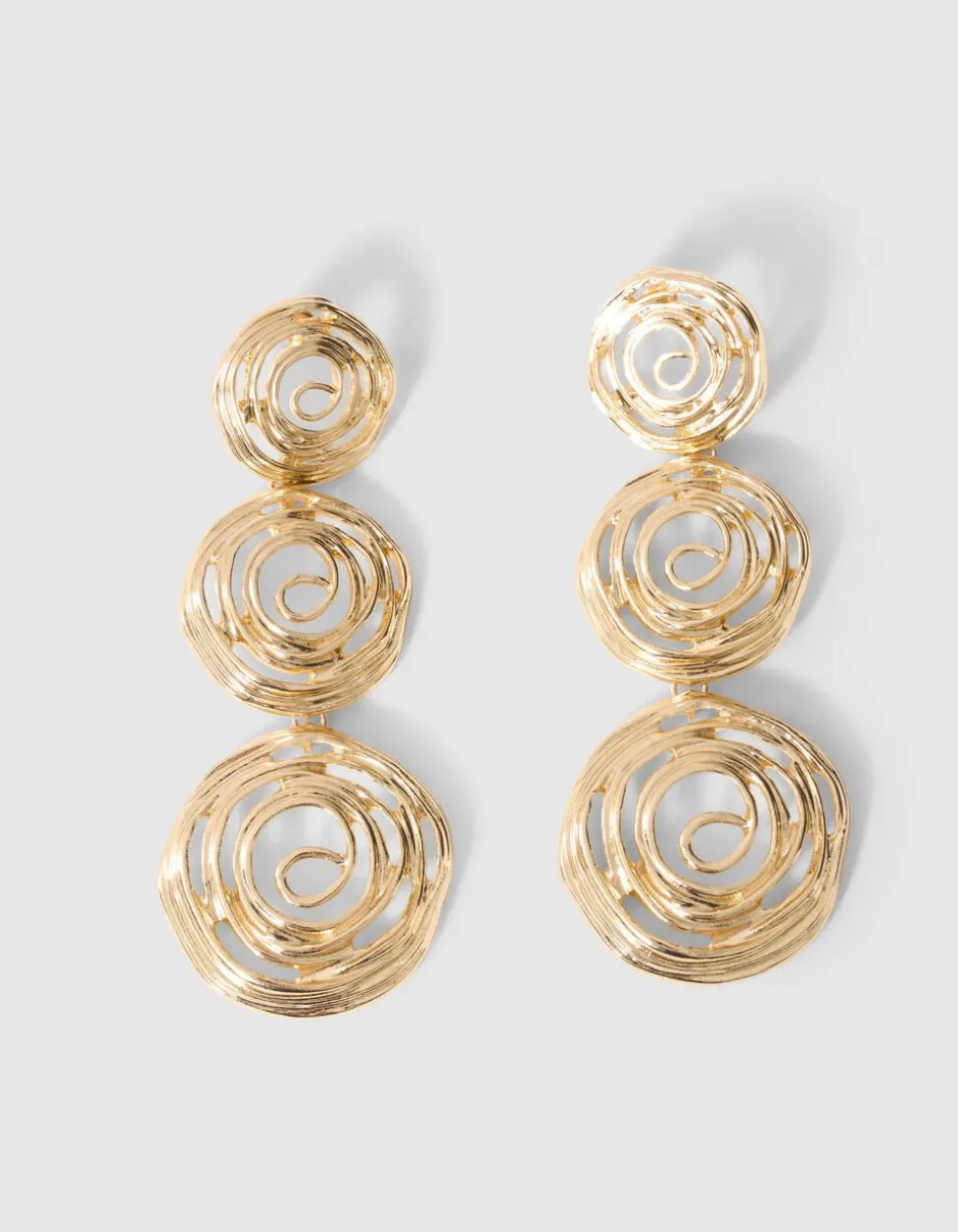 Round Swirl Oorbellen Goud