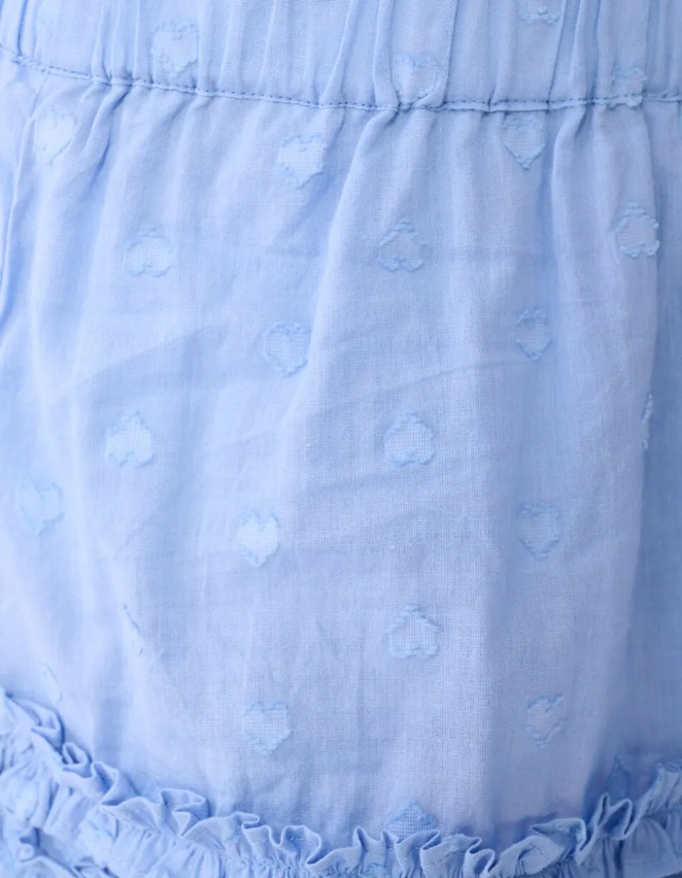 Ruffle Heart Mini Rok Lichtblauw