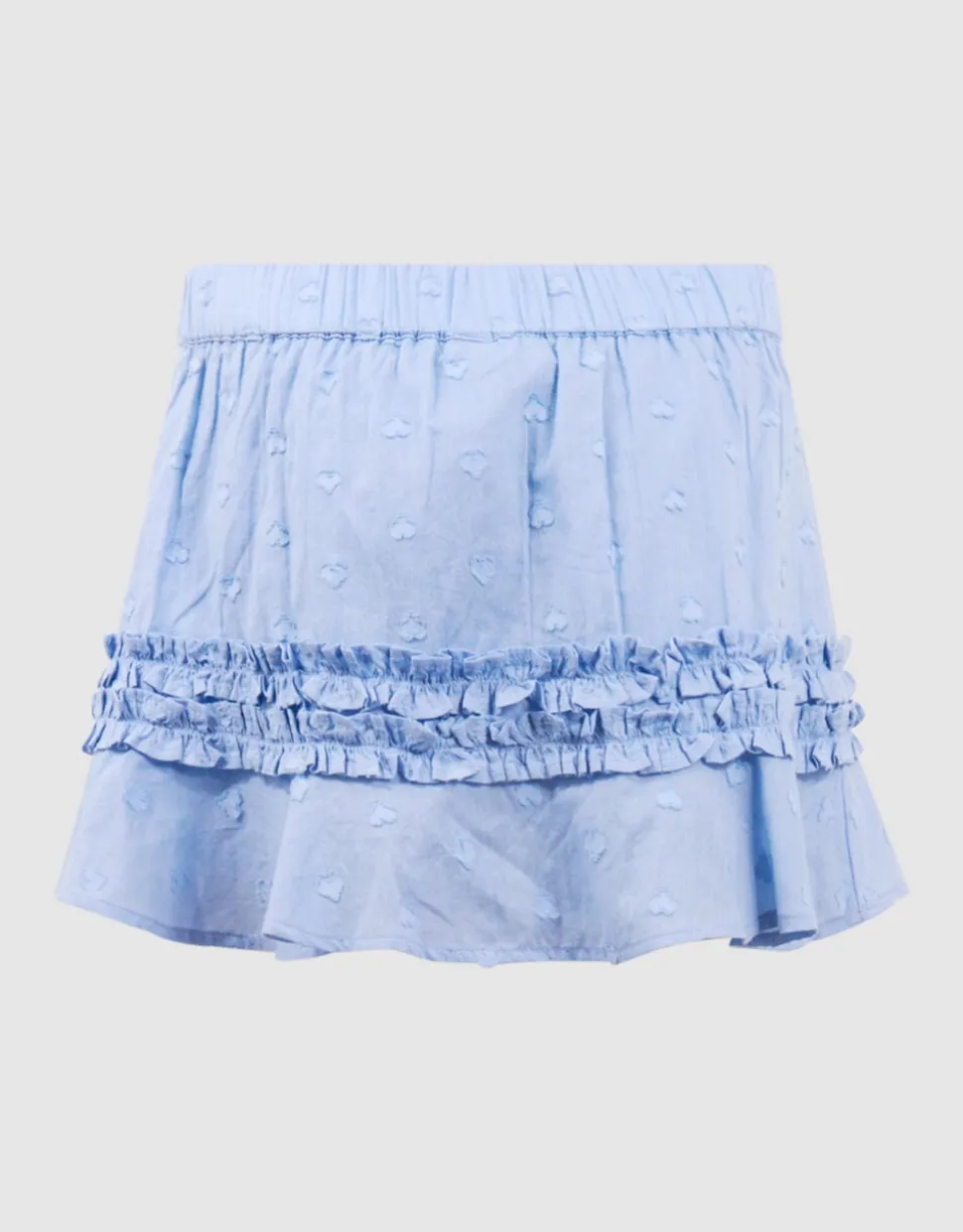 Ruffle Heart Mini Rok Lichtblauw