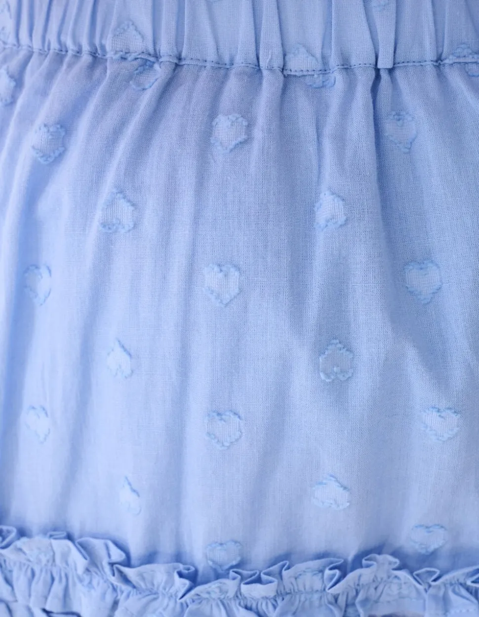 Ruffle Heart Mini Rok Lichtblauw