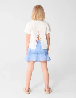 Ruffle Heart Mini Rok Lichtblauw