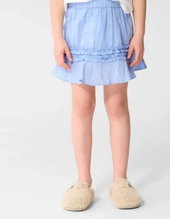 Ruffle Heart Mini Rok Lichtblauw
