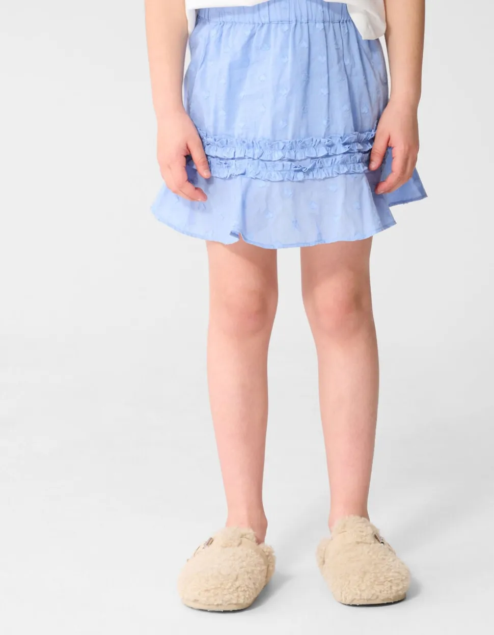 Ruffle Heart Mini Rok Lichtblauw