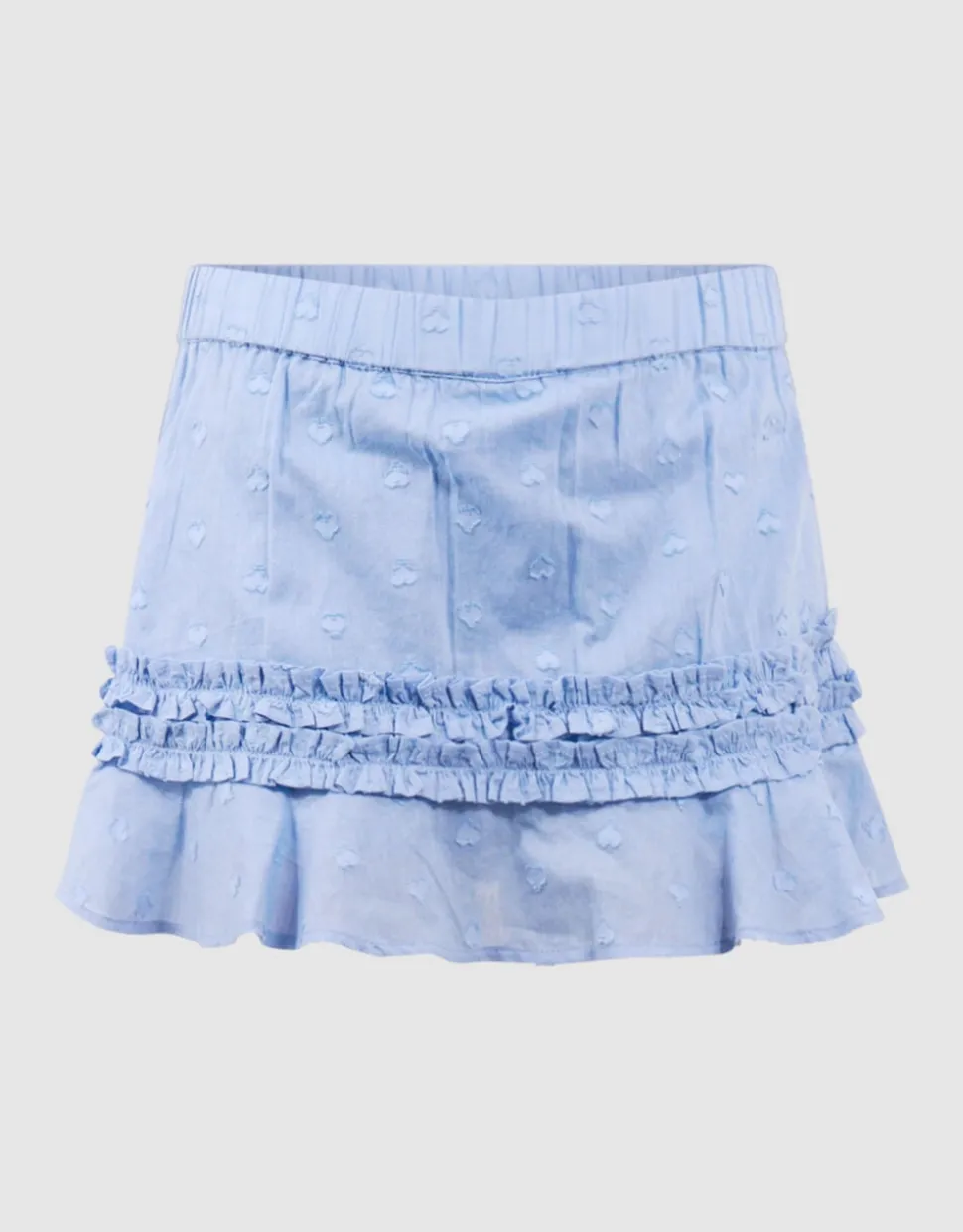 Ruffle Heart Mini Rok Lichtblauw