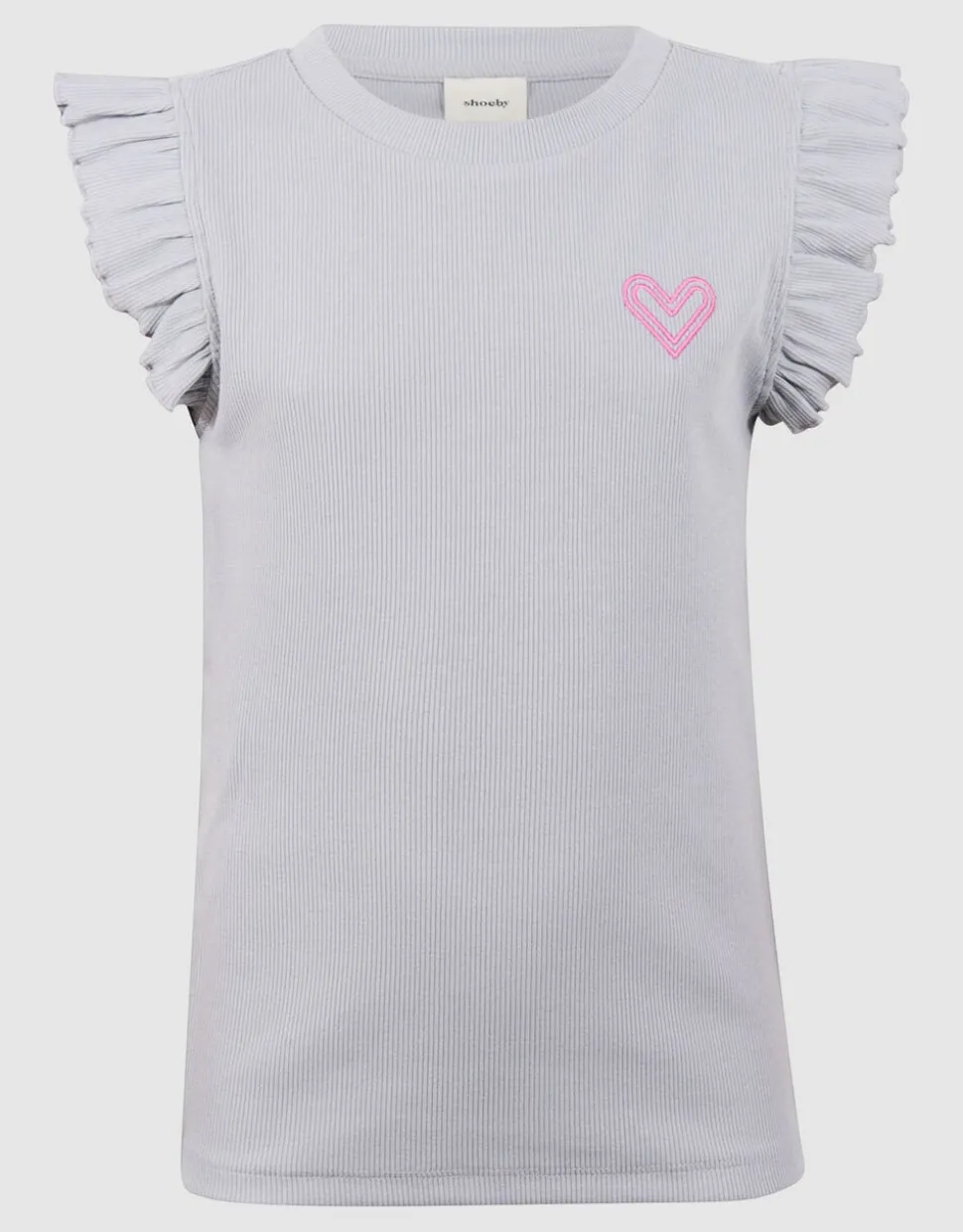 Ruffle Heart Top Lichtgrijs