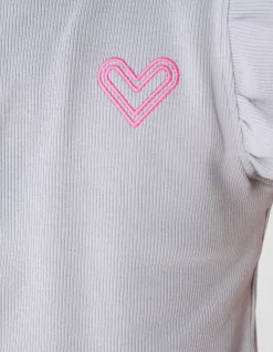 Ruffle Heart Top Lichtgrijs