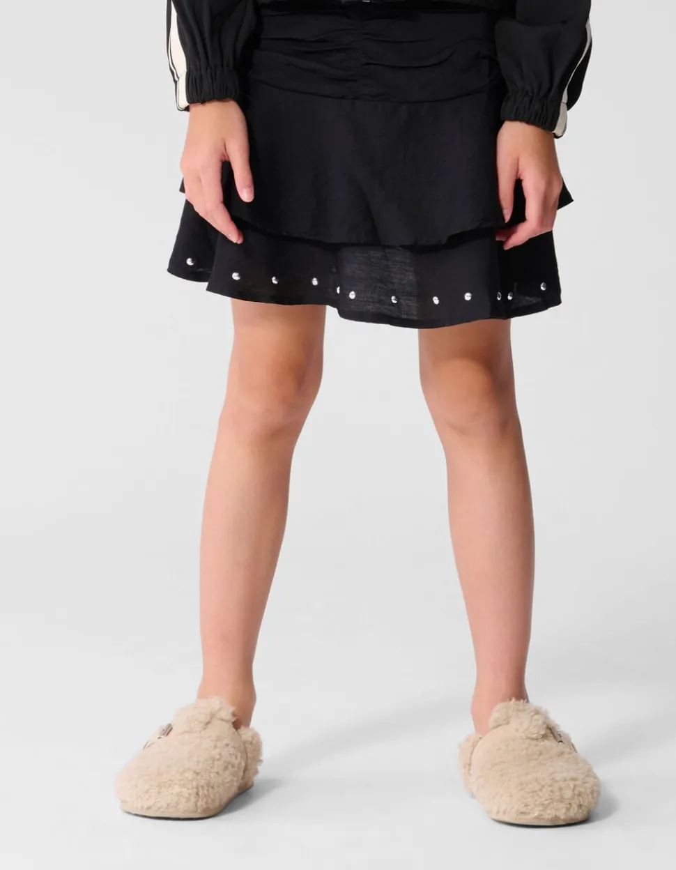 Ruffle Stud Rok Zwart