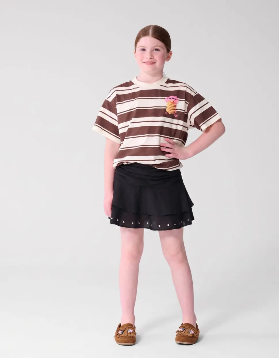 Ruffle Stud Rok Zwart