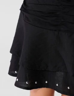 Ruffle Stud Rok Zwart