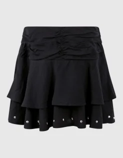 Ruffle Stud Rok Zwart