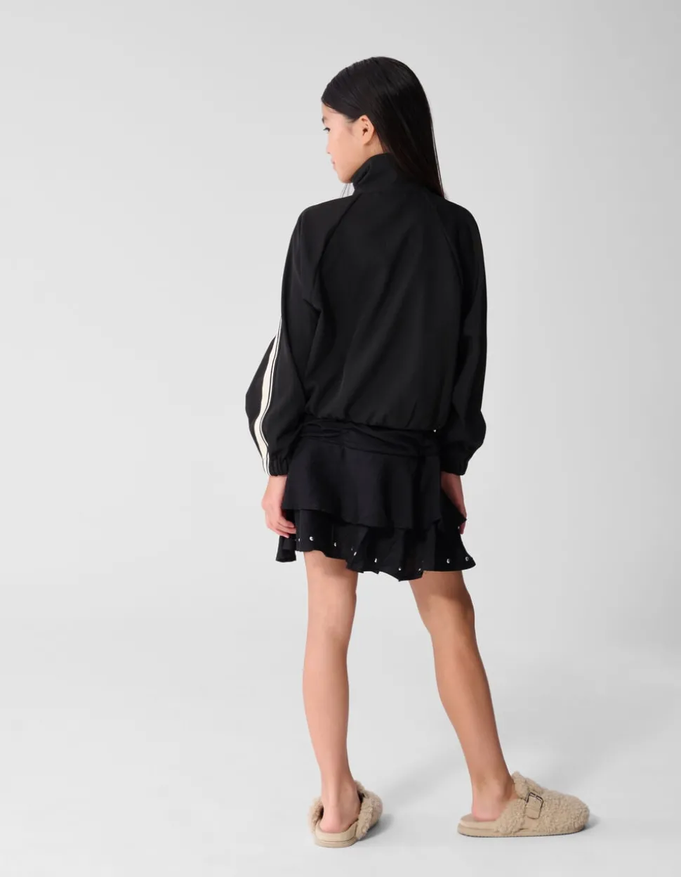 Ruffle Stud Rok Zwart