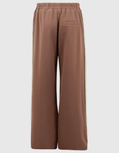 Ruffle Tape Wide Leg Fit Broek Bruin