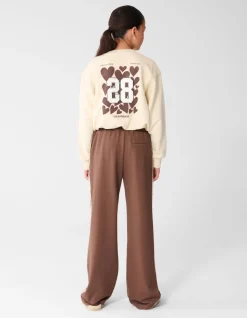 Ruffle Tape Wide Leg Fit Broek Bruin