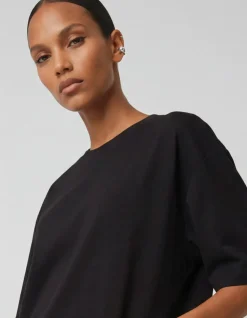 Ruffle T-shirt Mini Jurk Zwart