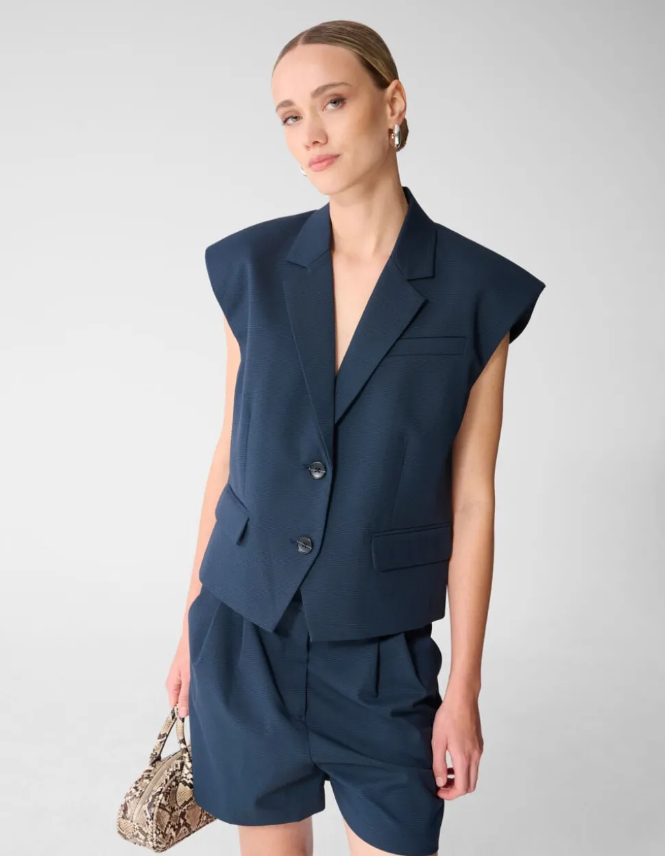 Ruiten Gilet Donkerblauw