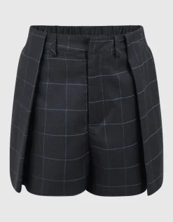 Ruiten Pleated Short Donkergrijs