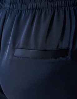 Satijnen Contrast Jogger Donkerblauw