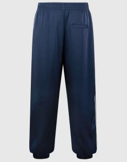 Satijnen Contrast Jogger Donkerblauw